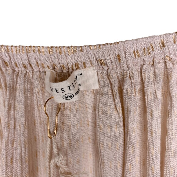 LOVESTITCH relaxed flowy blouse gold threading exaggerated sleeve size S/M - Picture 8 of 12